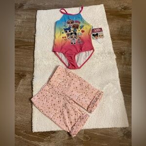 Girls LOL Surprise swimsuit & Kidtopia shorts